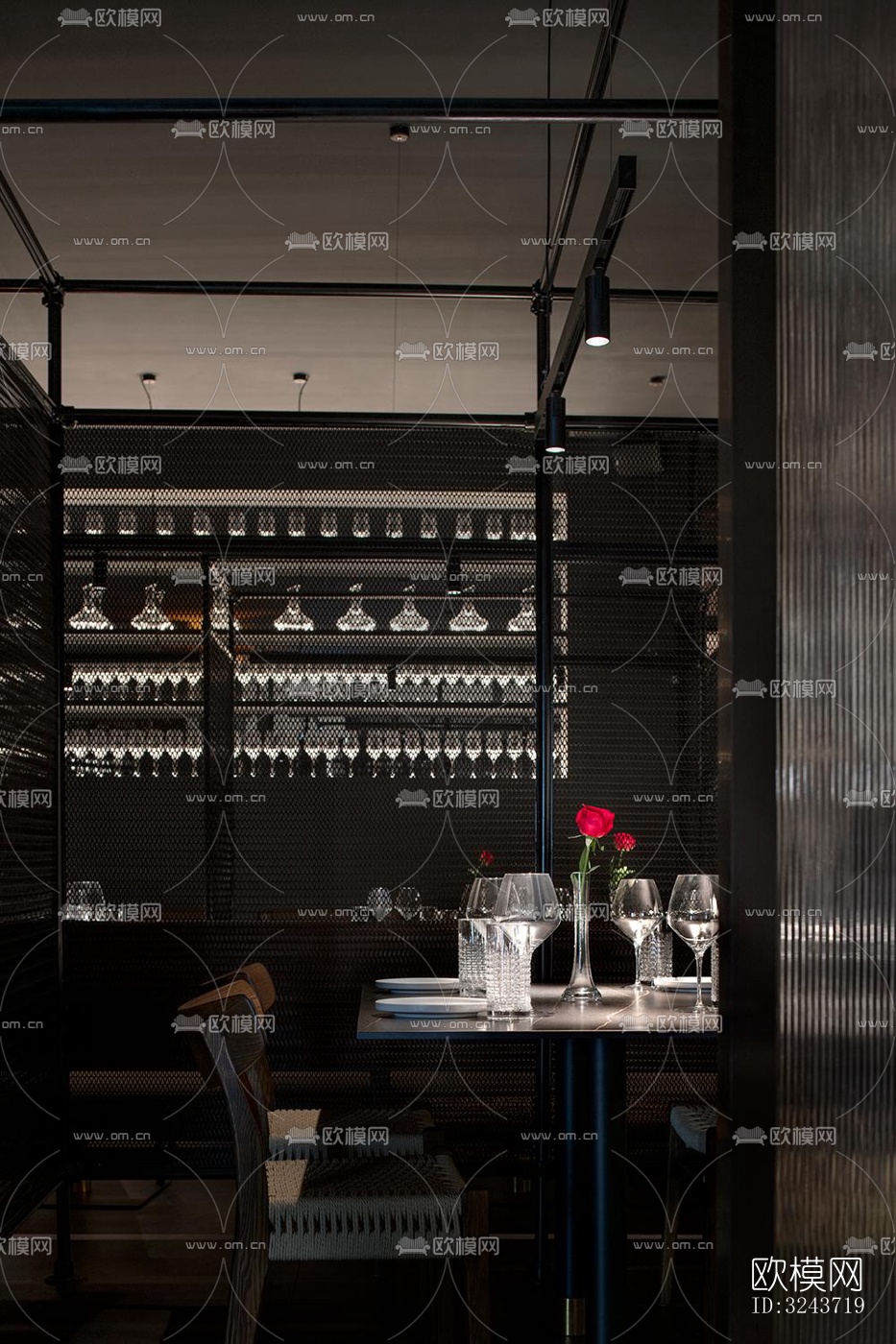 现代西餐厅效果图下载（渲染图4）