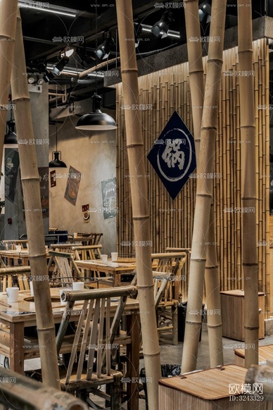 工業(yè)風(fēng)火鍋烤肉效果圖下載(渲染圖5)