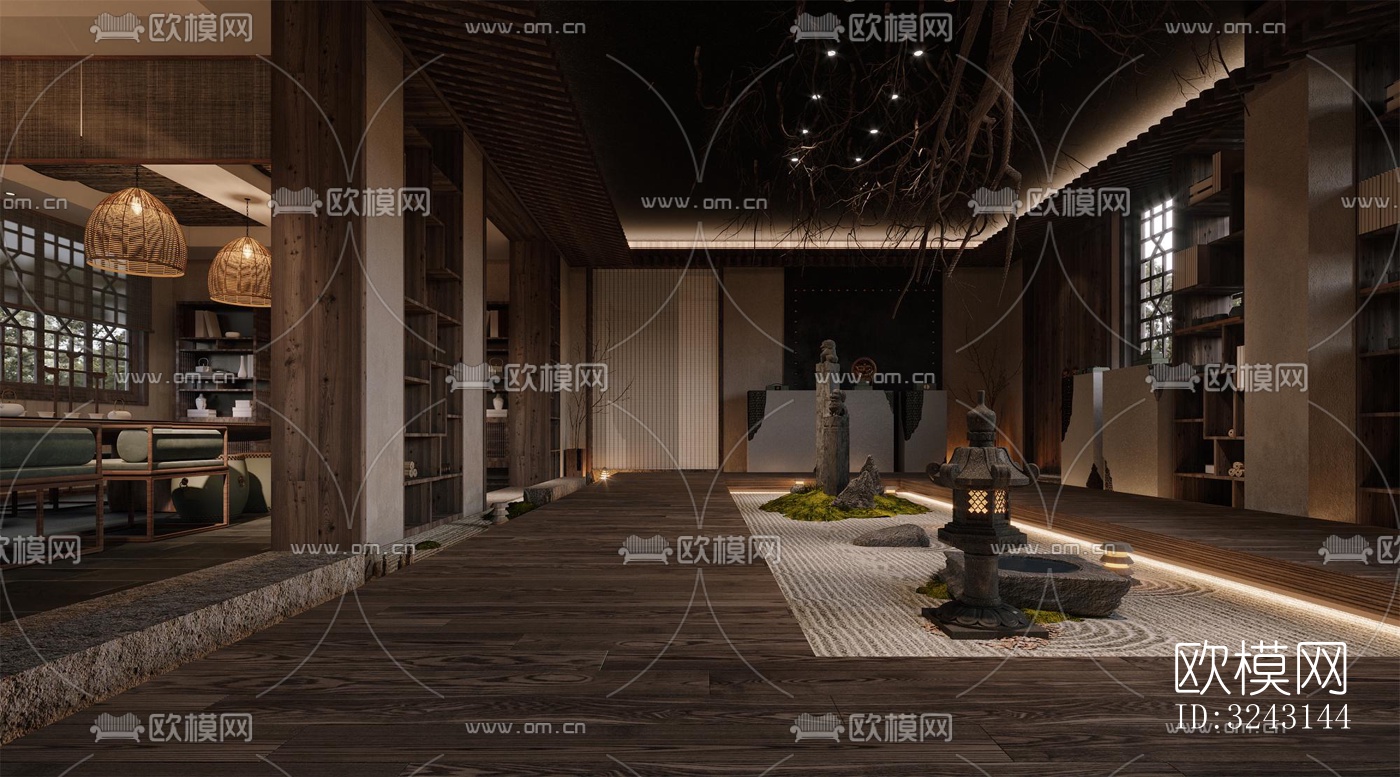 原木风日韩料理效果图下载（渲染图5）