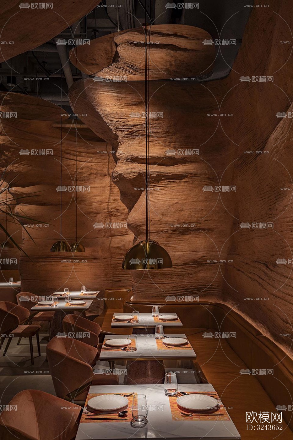 现代西餐厅效果图下载（渲染图7）