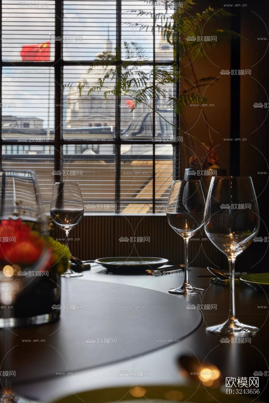 现代西餐厅效果图下载（渲染图13）