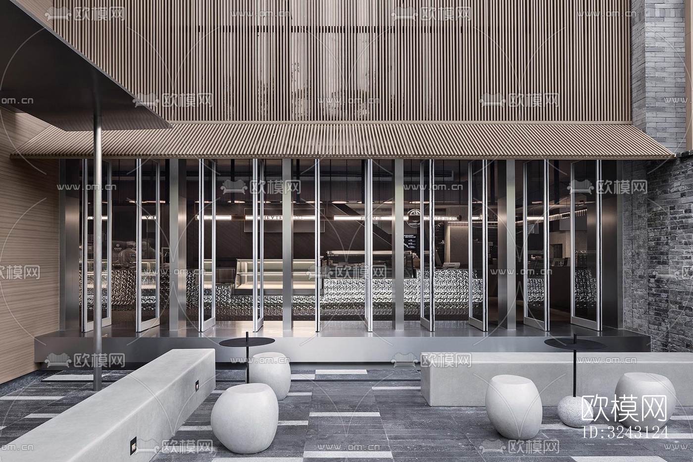 现代咖啡奶茶效果图下载（渲染图14）