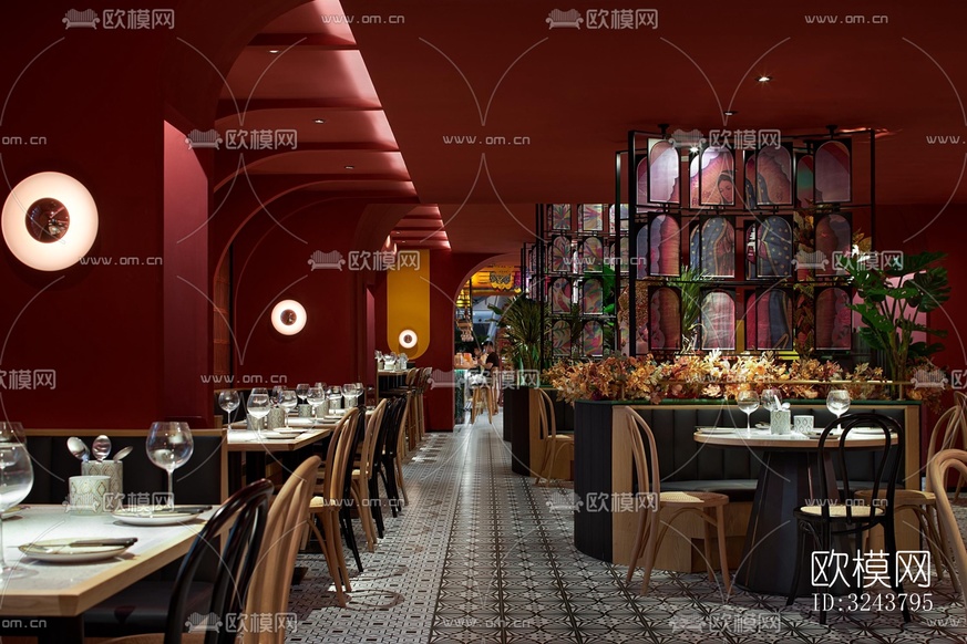 美式西餐廳效果圖下載(渲染圖12)