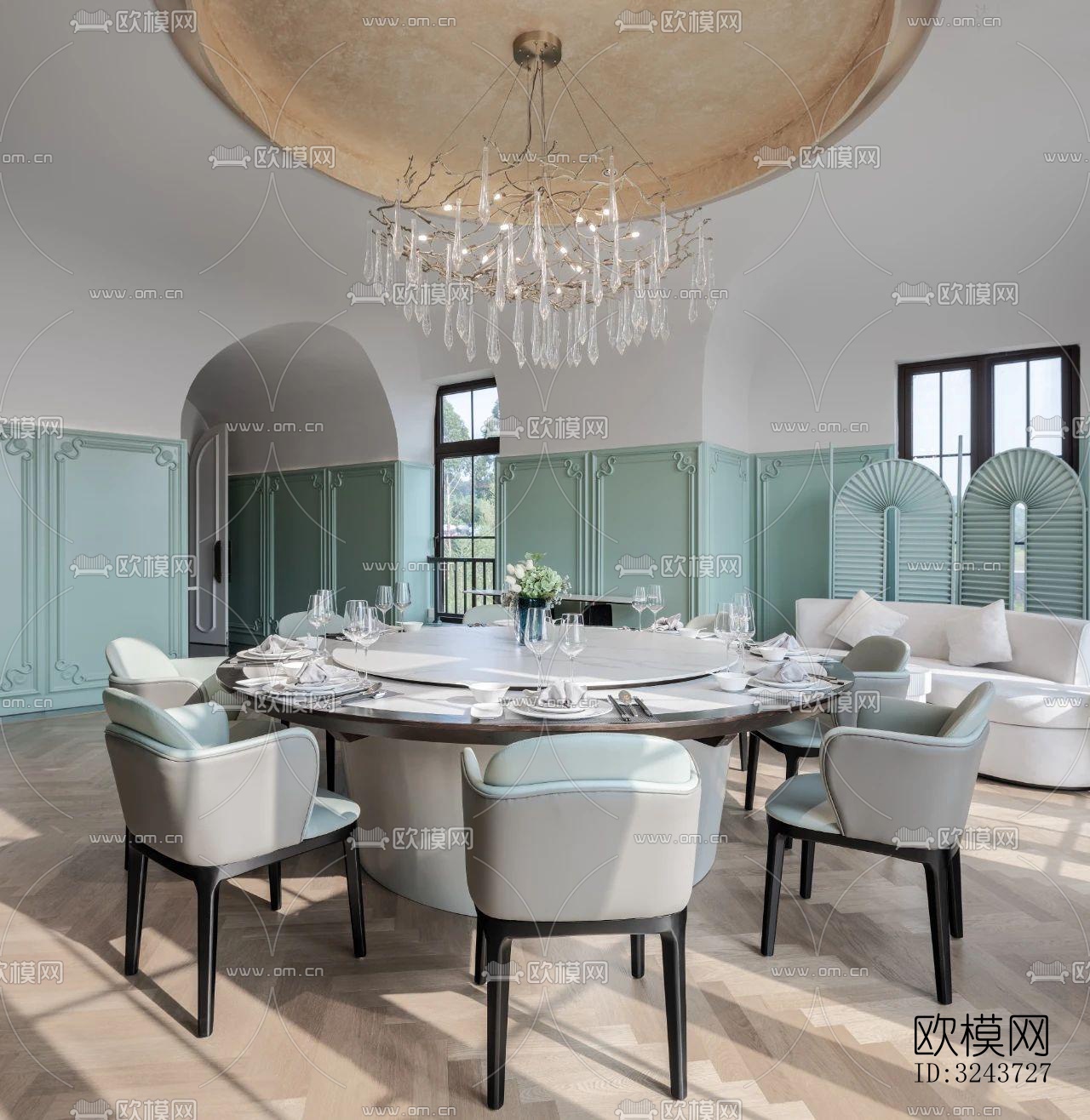 现代西餐厅效果图下载（渲染图7）