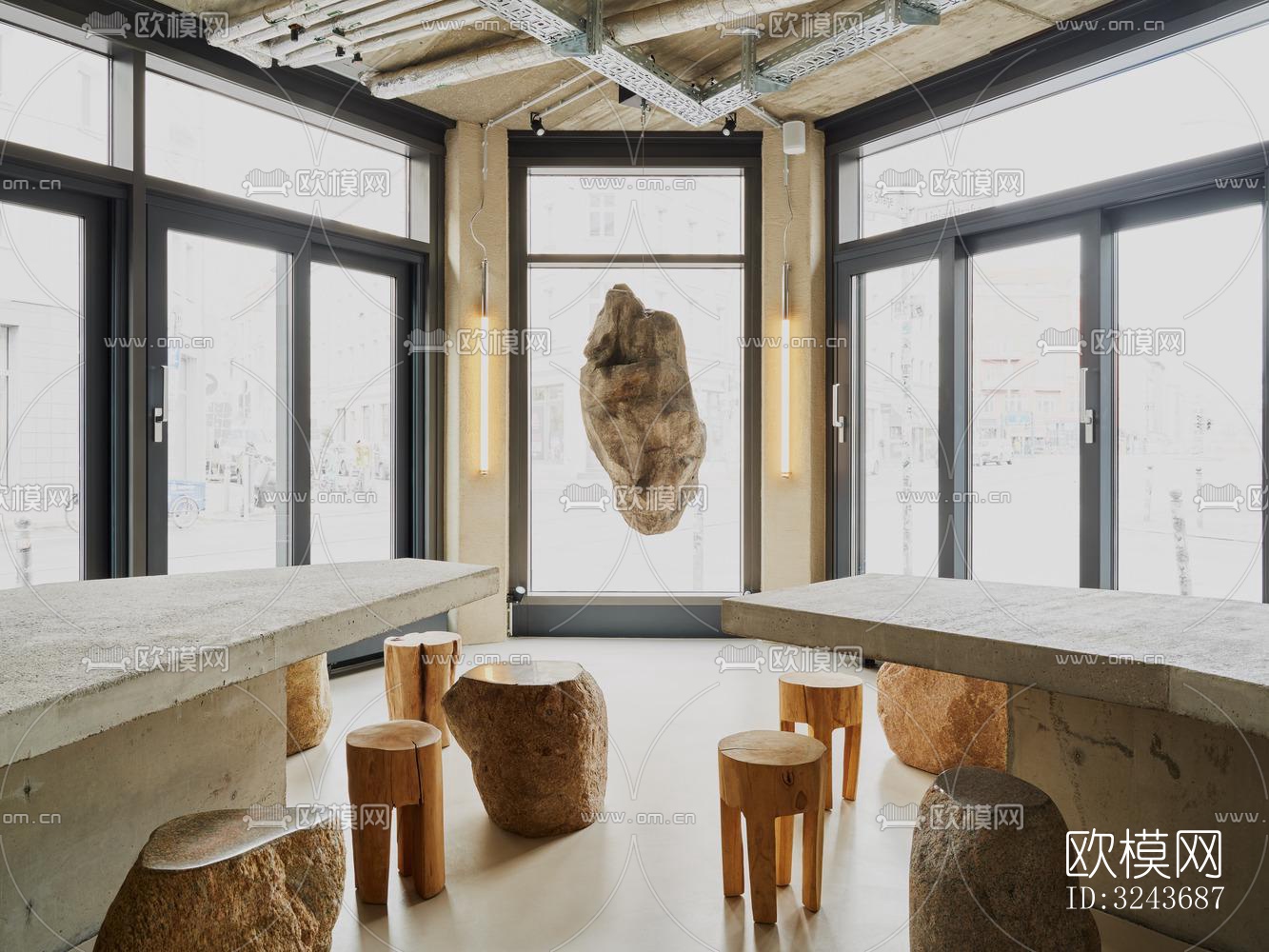 现代西餐厅效果图下载（渲染图14）