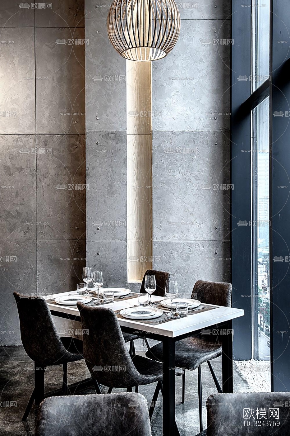 现代西餐厅效果图下载（渲染图3）