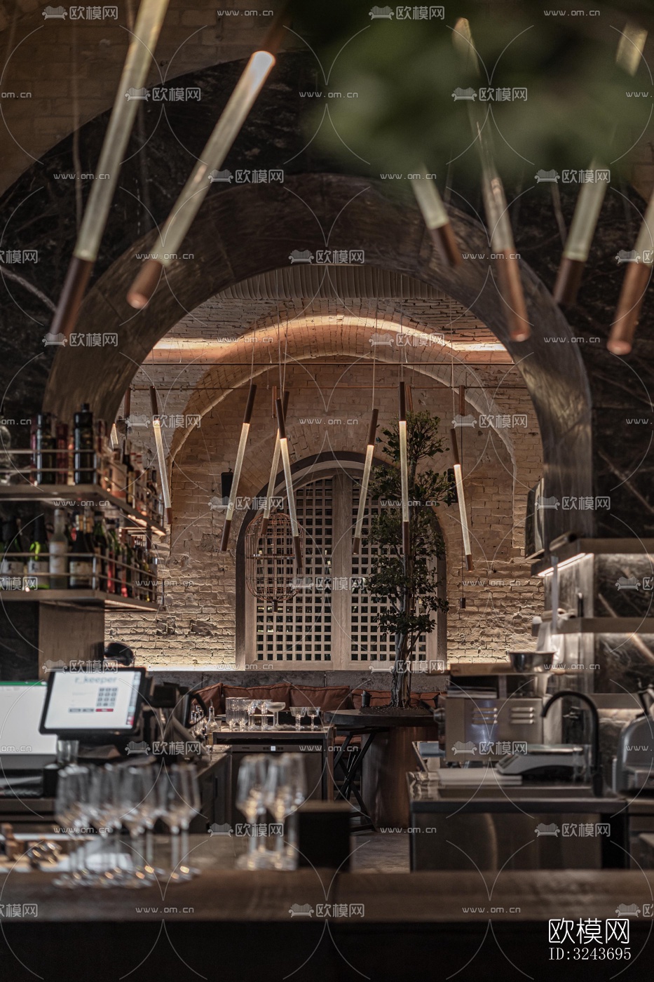 现代西餐厅效果图下载（渲染图2）