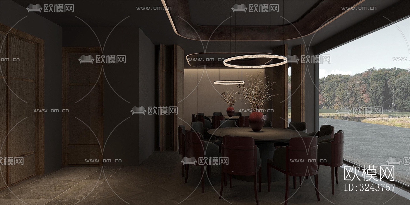 现代西餐厅效果图下载（渲染图15）