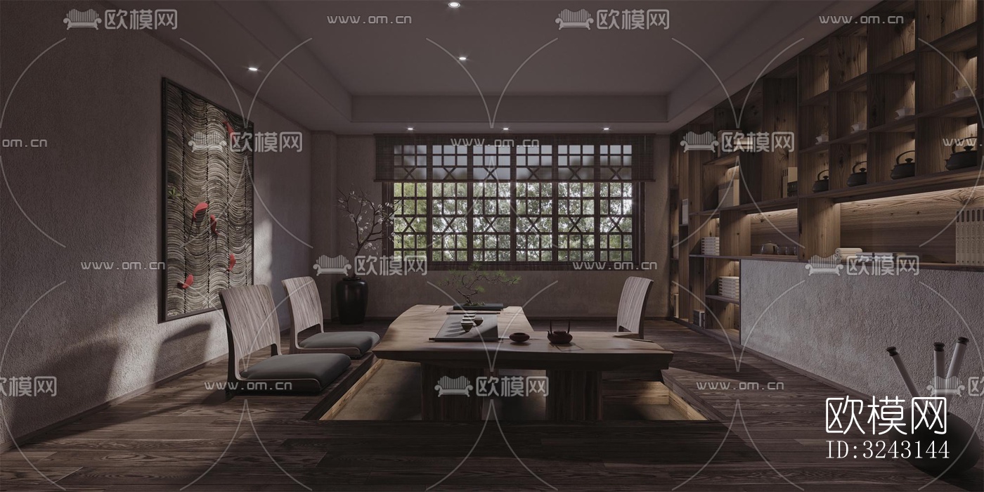 原木风日韩料理效果图下载（渲染图6）