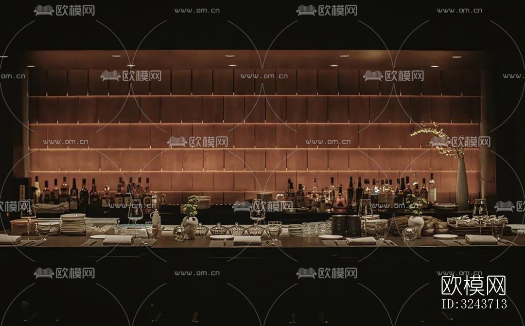 现代西餐厅效果图下载（渲染图8）