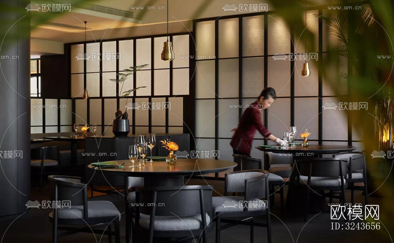现代西餐厅效果图下载（渲染图2）