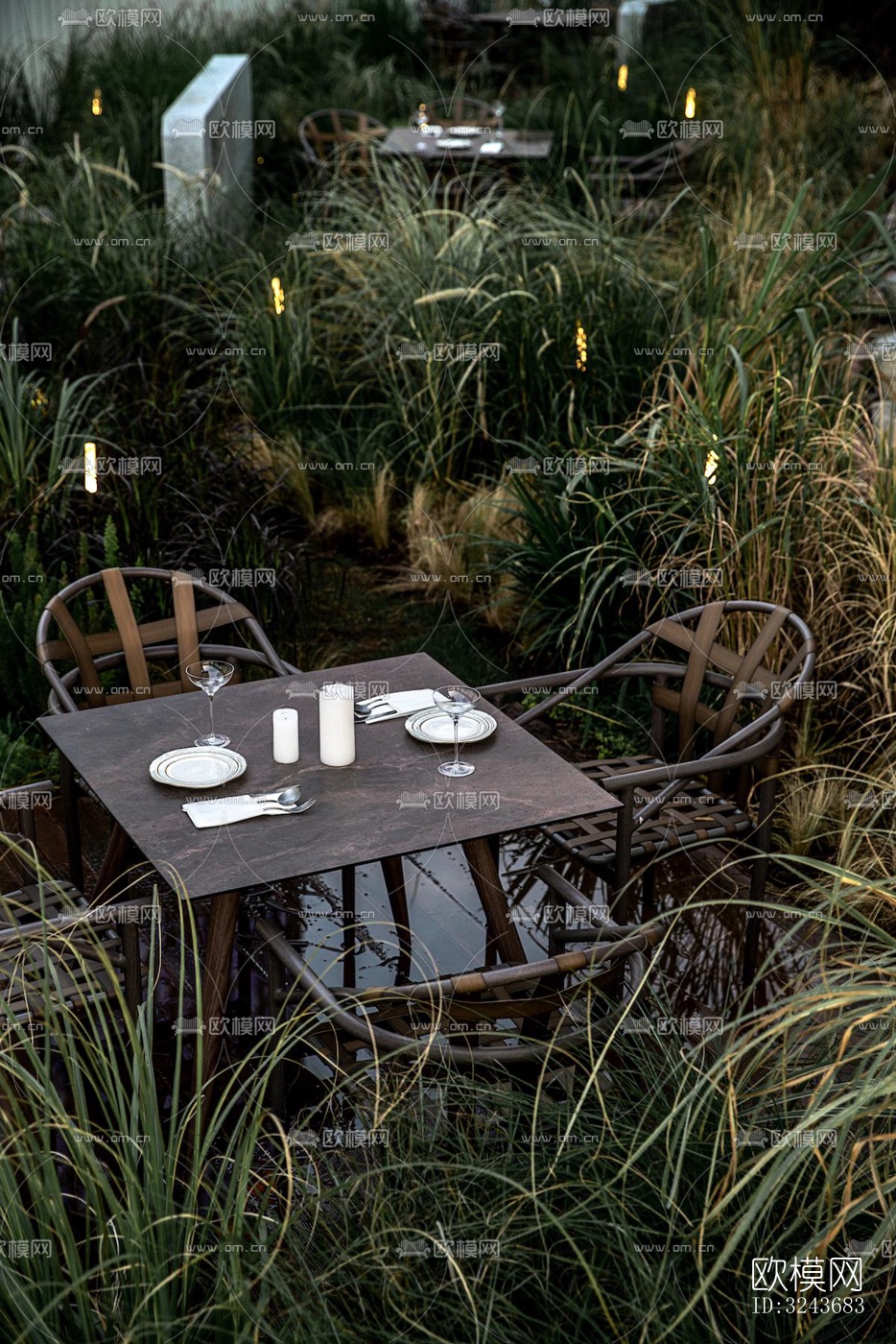 现代西餐厅效果图下载（渲染图12）