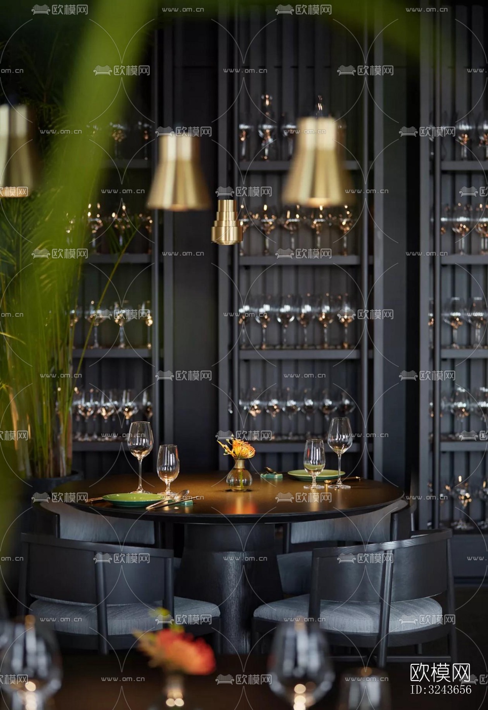 现代西餐厅效果图下载（渲染图5）