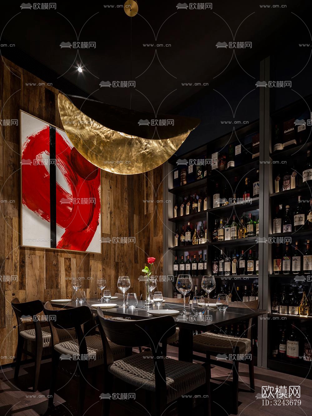 现代西餐厅效果图下载（渲染图9）