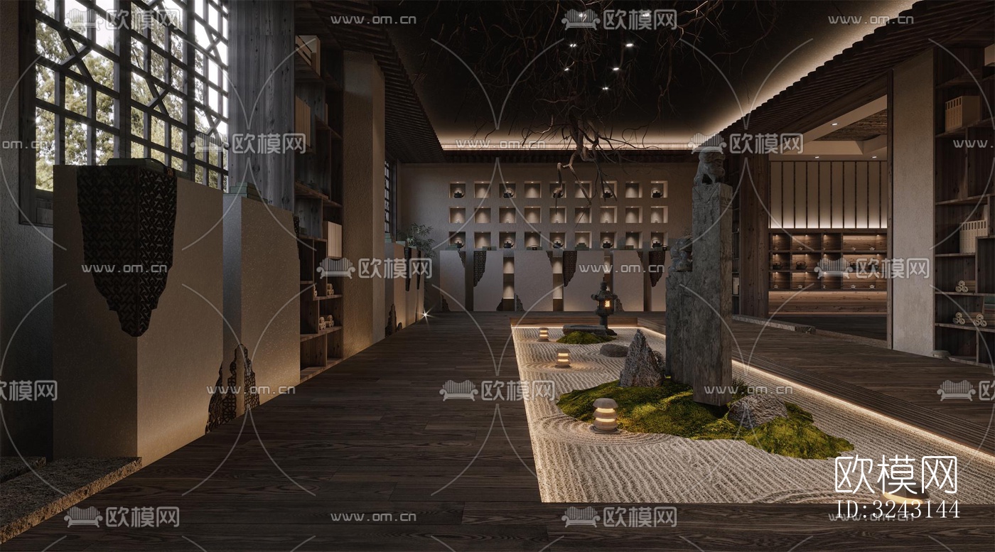 原木风日韩料理效果图下载（渲染图1）