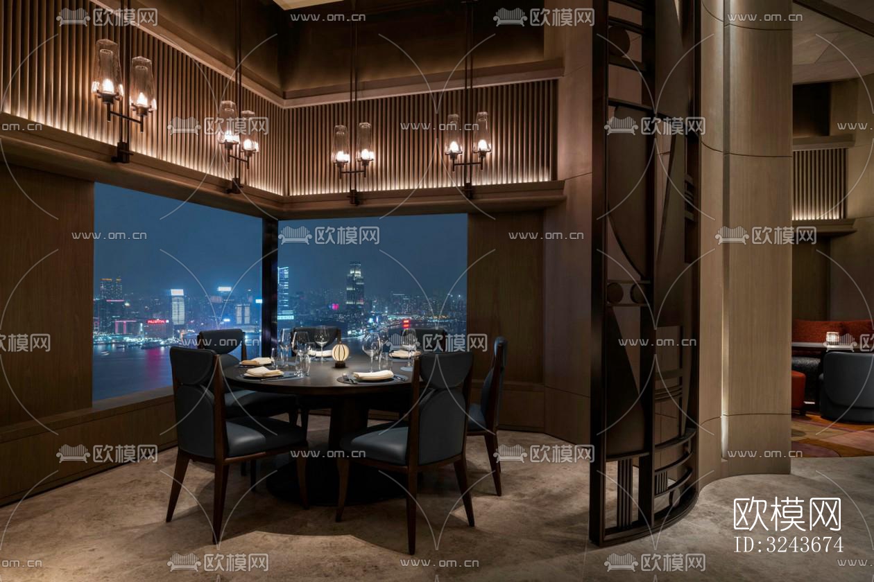 现代西餐厅效果图下载（渲染图15）