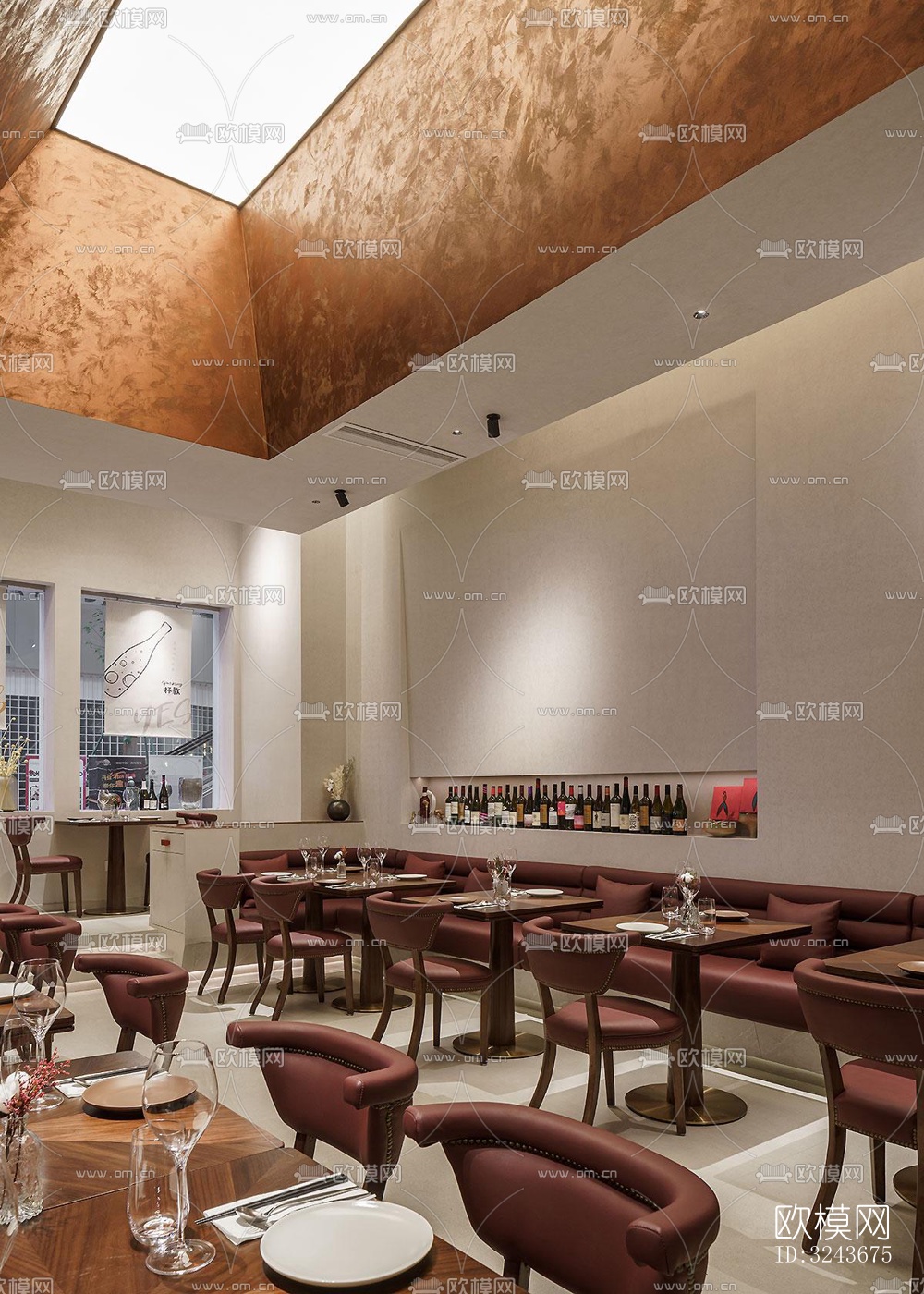 现代西餐厅效果图下载（渲染图2）