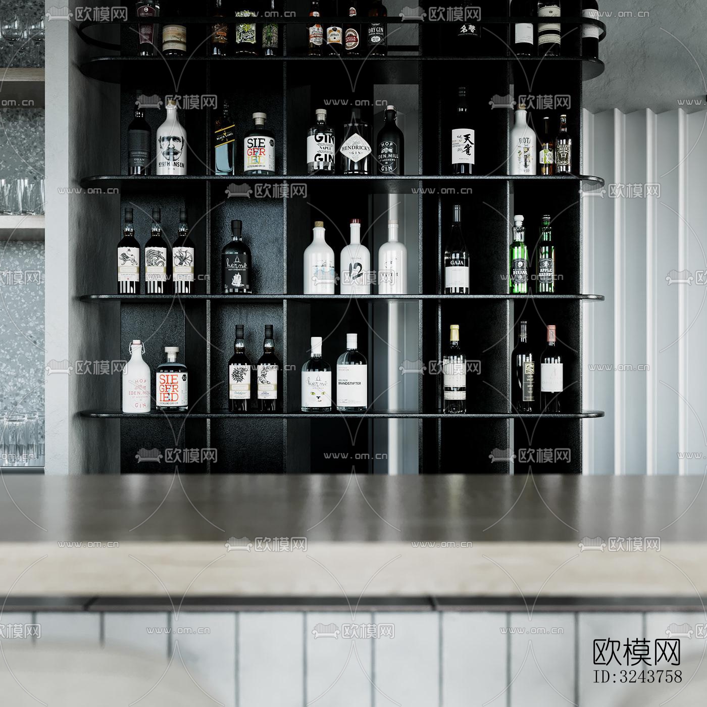 现代西餐厅效果图下载（渲染图11）