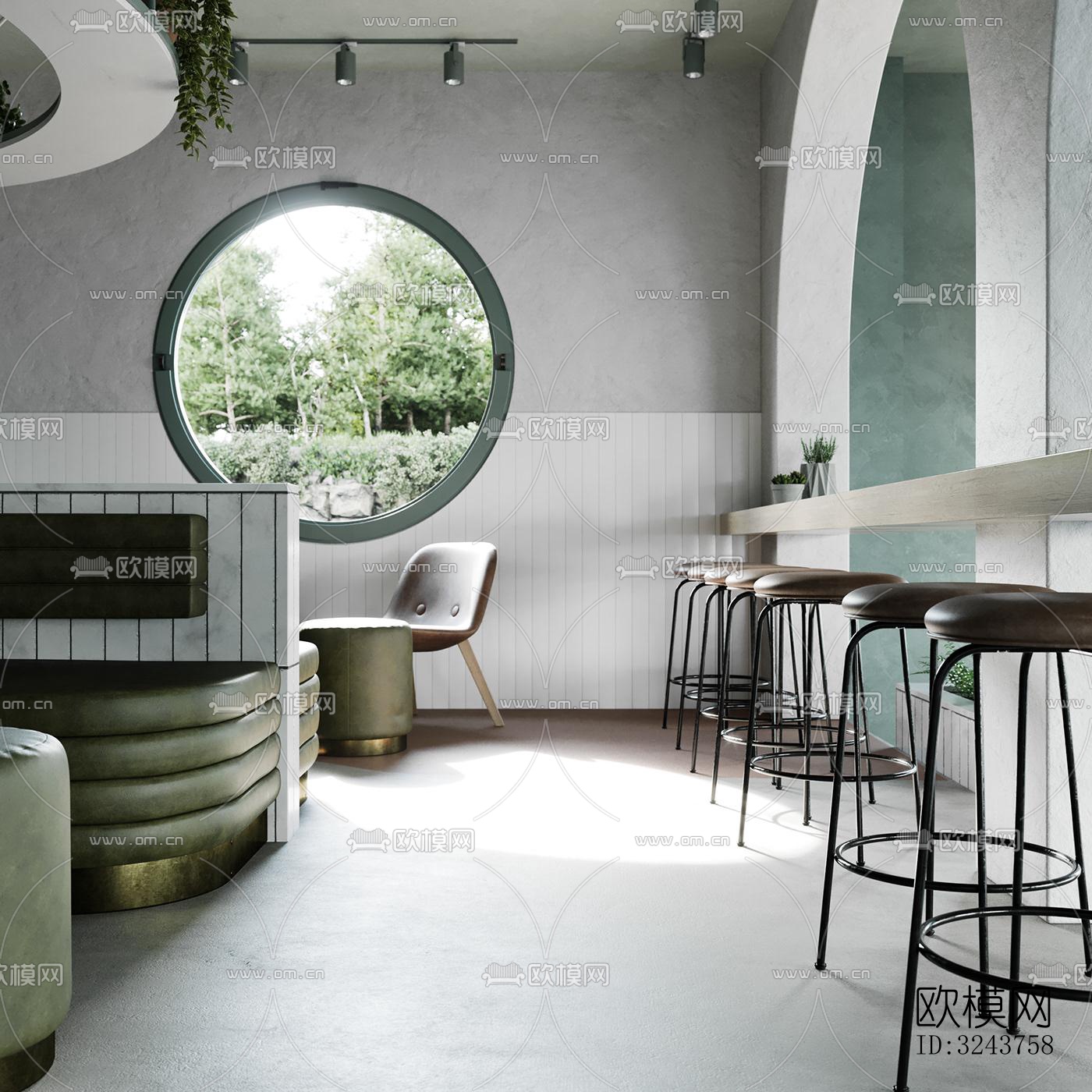 现代西餐厅效果图下载（渲染图9）