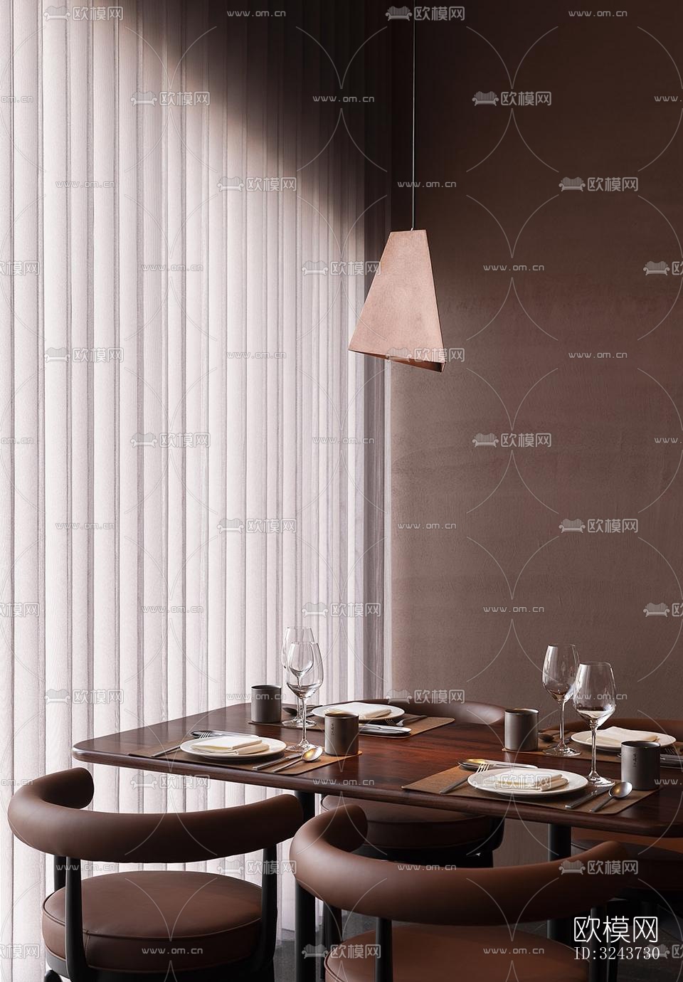 现代西餐厅效果图下载（渲染图4）