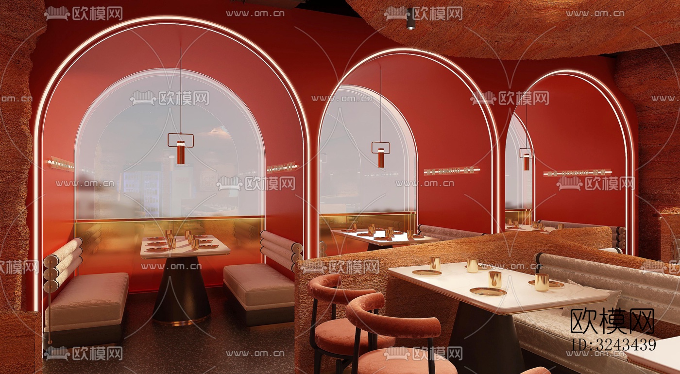 现代火锅烤肉效果图下载（渲染图11）