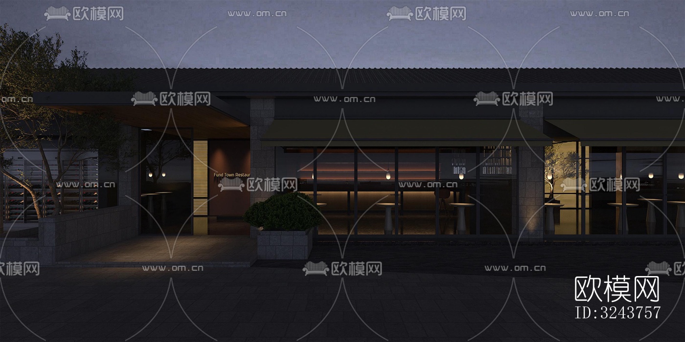 现代西餐厅效果图下载（渲染图4）