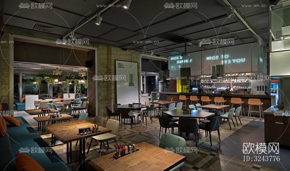現代西餐廳效果圖下載(渲染圖8)