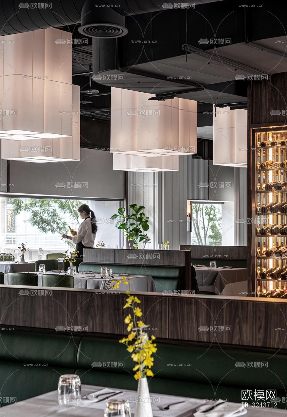 现代西餐厅效果图下载（渲染图19）