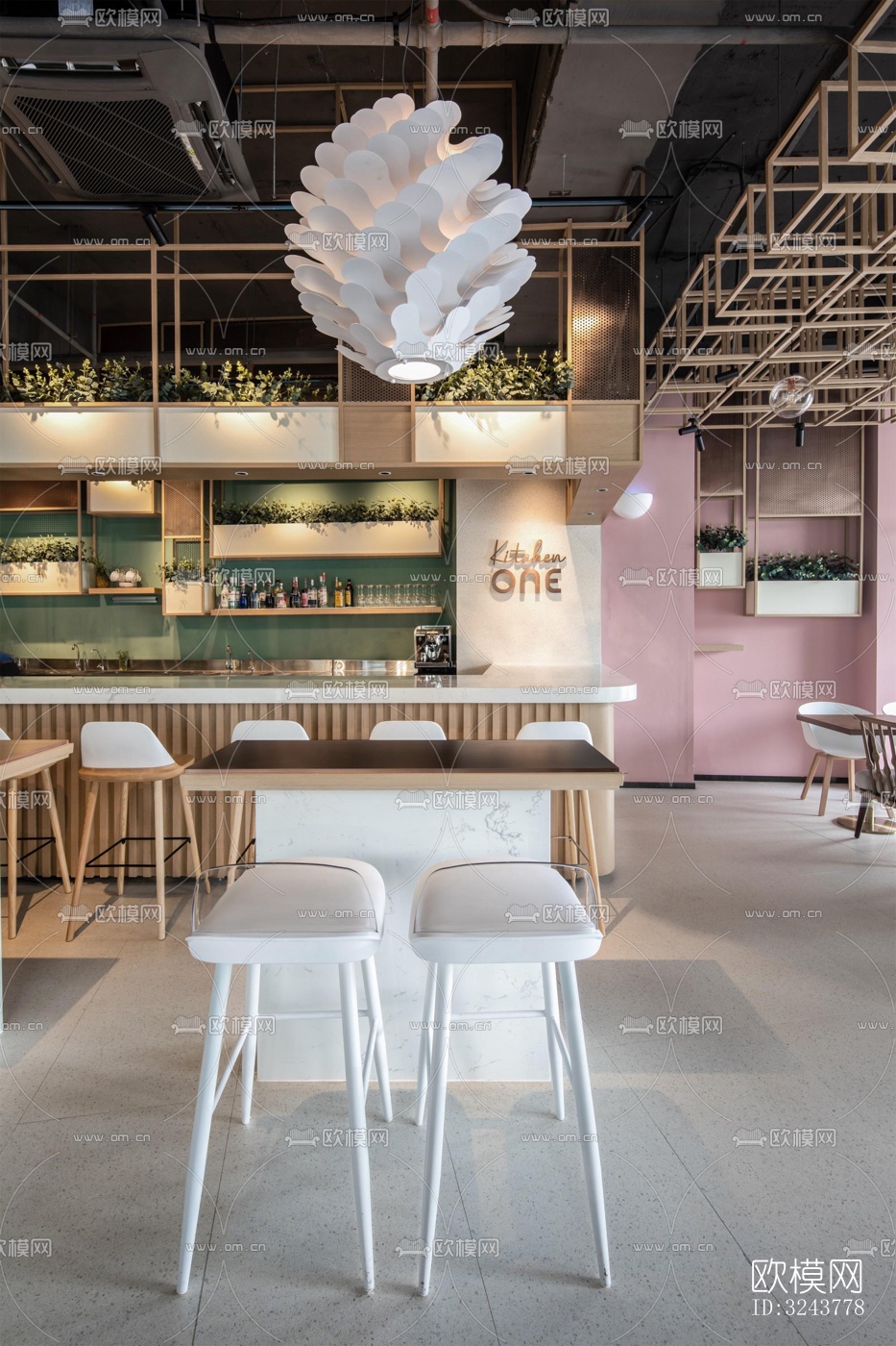 现代西餐厅效果图下载（渲染图7）