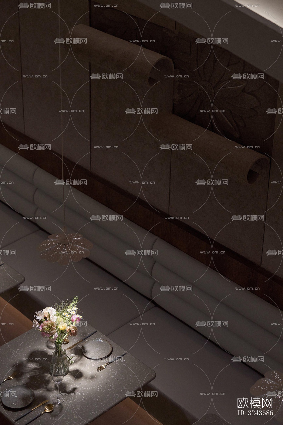 现代西餐厅效果图下载（渲染图7）