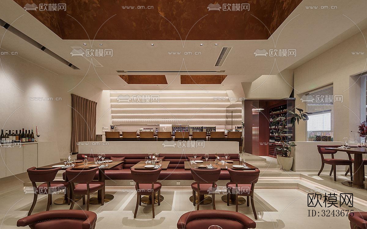 现代西餐厅效果图下载（渲染图3）