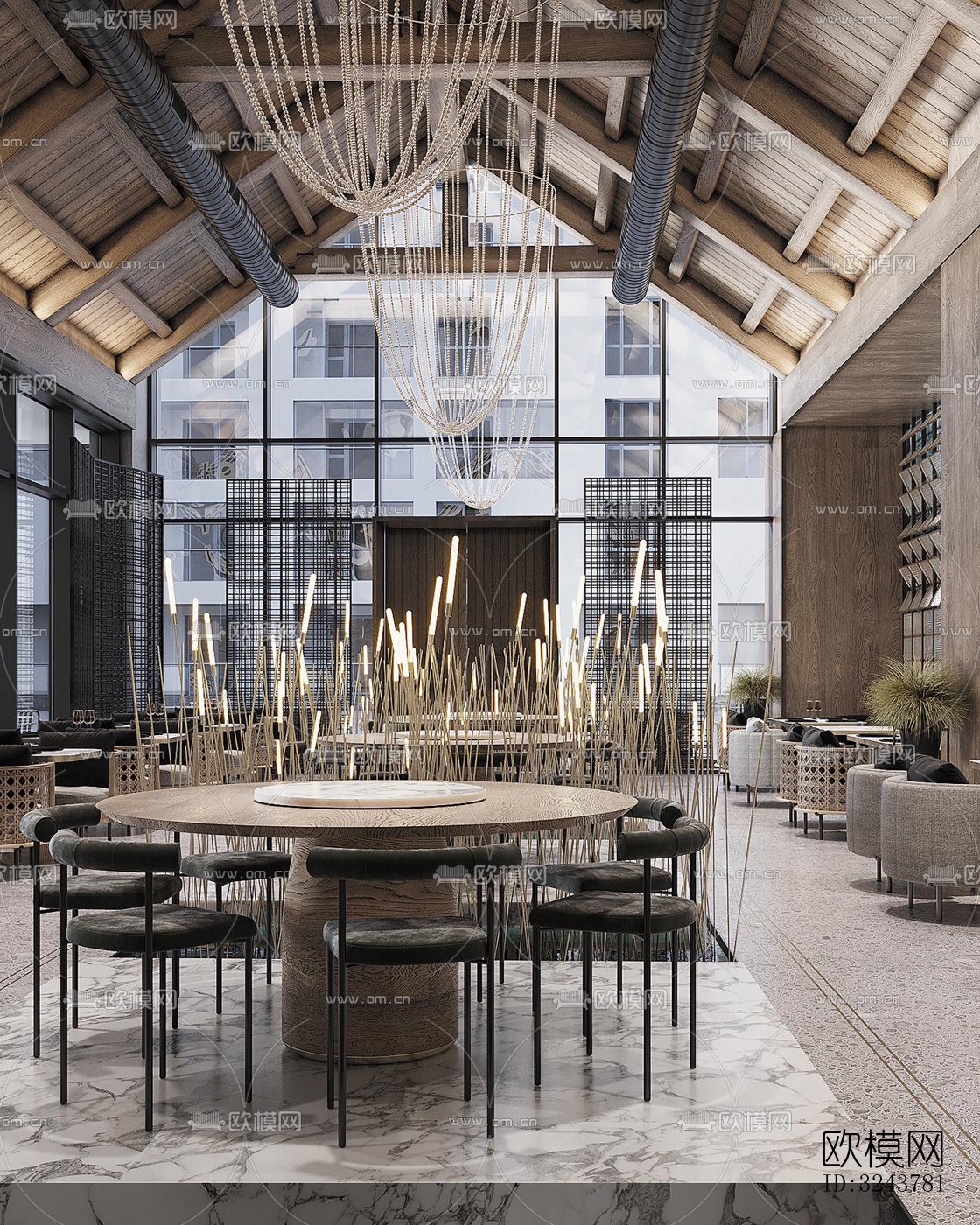 现代西餐厅效果图下载（渲染图11）