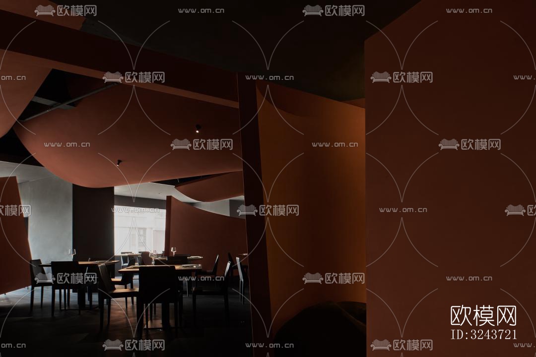 现代西餐厅效果图下载（渲染图14）