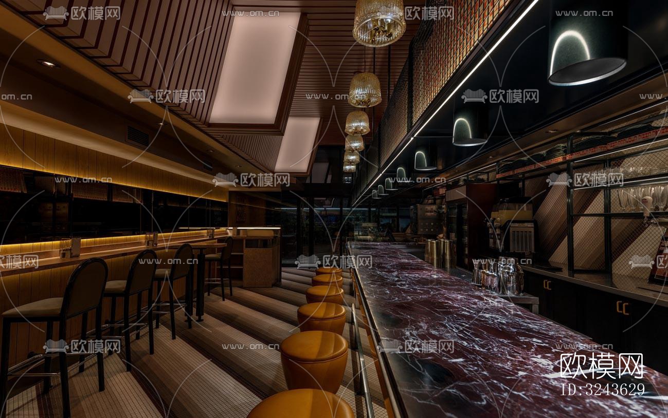 工业风西餐厅效果图下载（渲染图7）