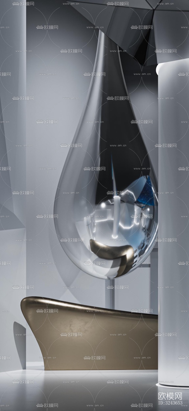 现代西餐厅效果图下载（渲染图7）