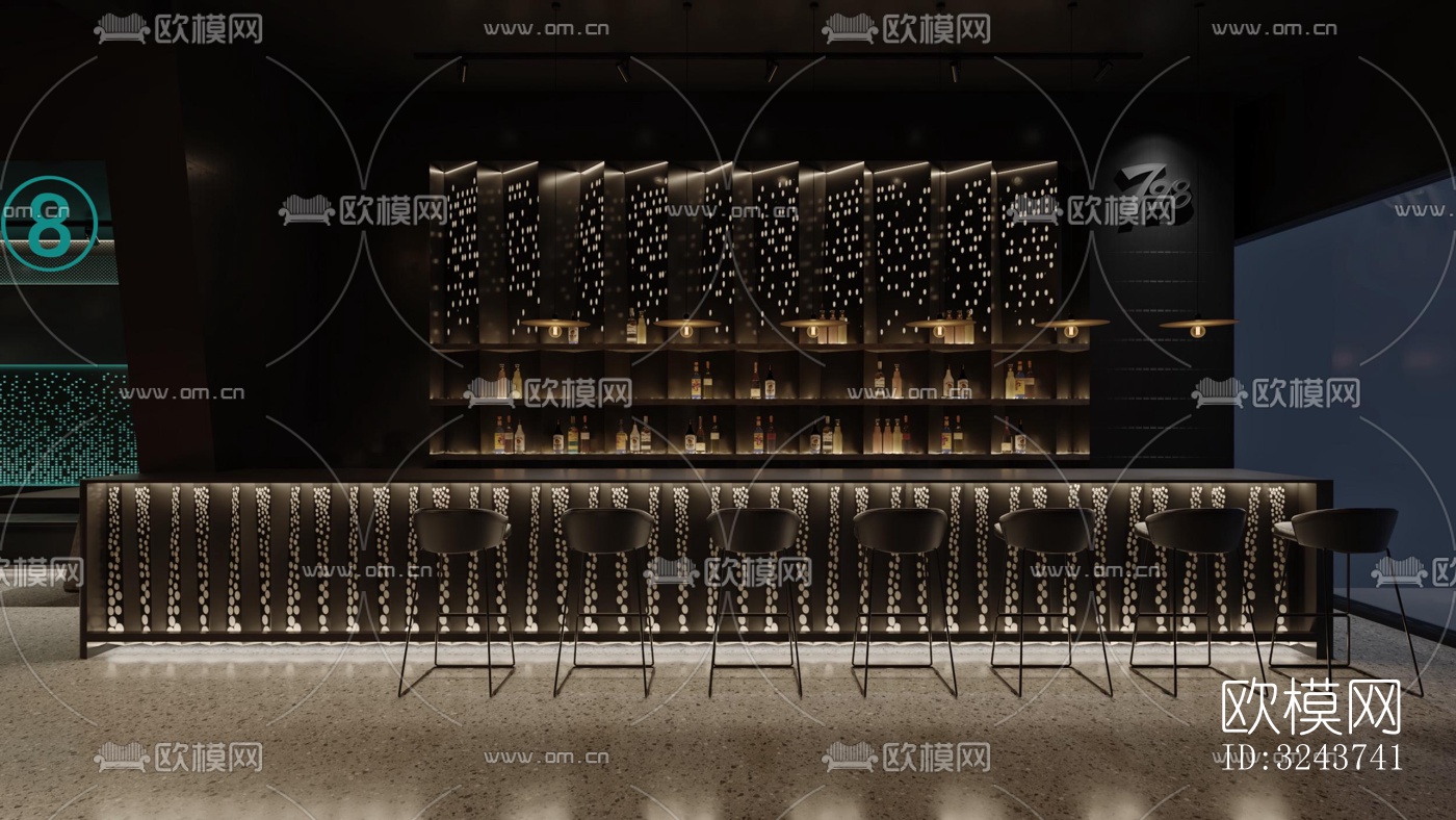 现代西餐厅效果图下载（渲染图4）