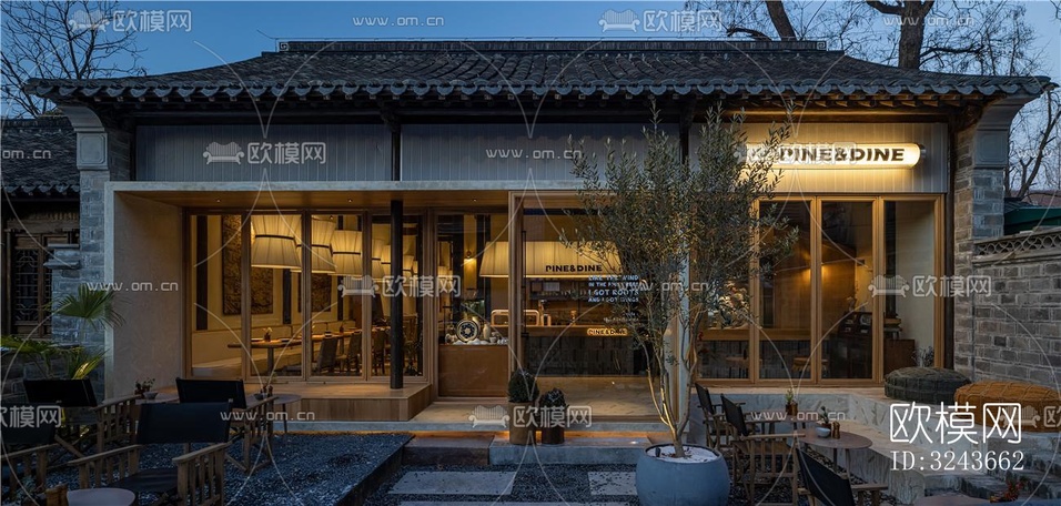 現(xiàn)代西餐廳效果圖下載(渲染圖1)