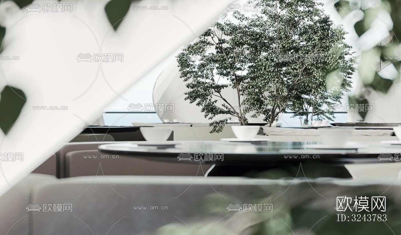 现代西餐厅效果图下载（渲染图14）