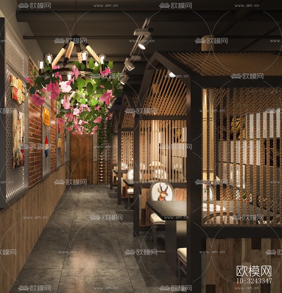 工業(yè)風(fēng)火鍋烤肉效果圖下載(渲染圖6)