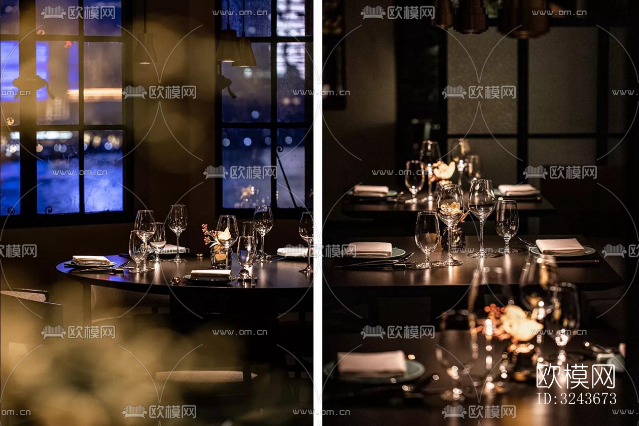 现代西餐厅效果图下载（渲染图12）