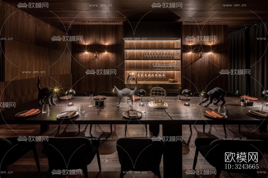 現(xiàn)代西餐廳效果圖下載(渲染圖17)