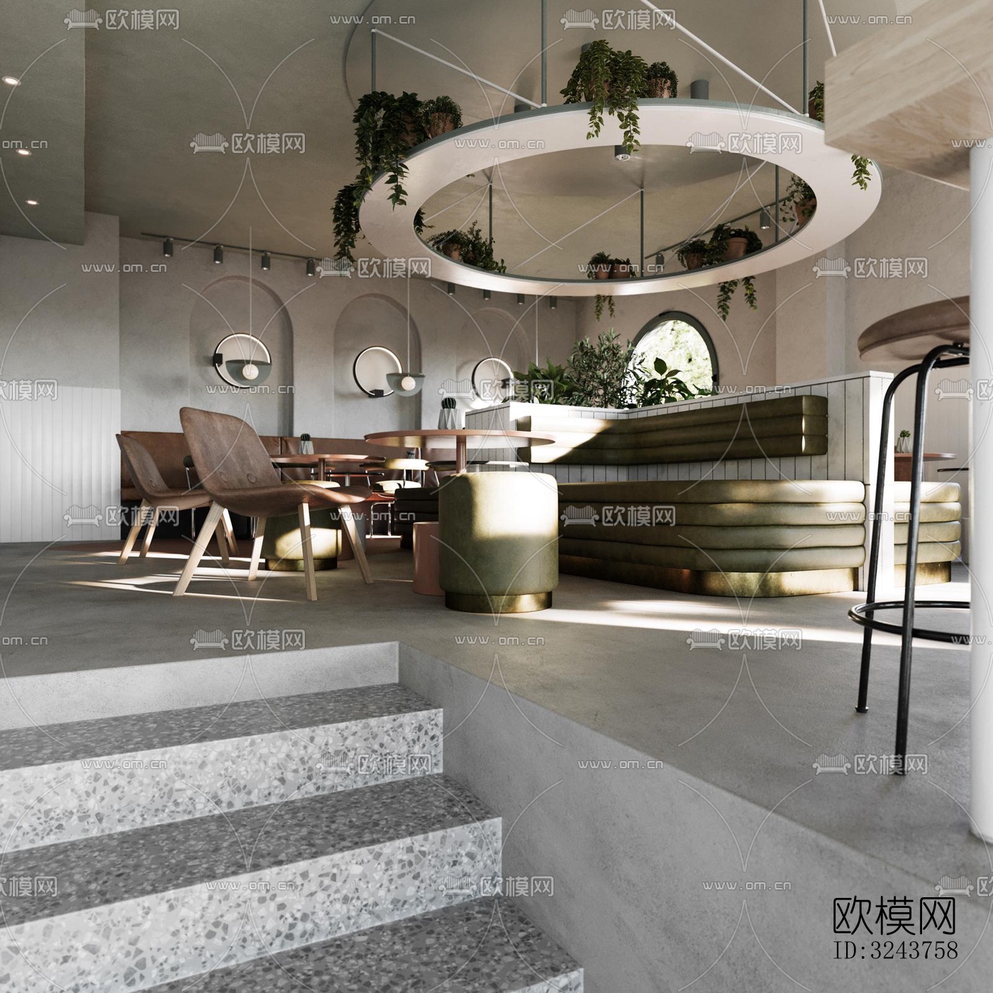 现代西餐厅效果图下载（渲染图5）