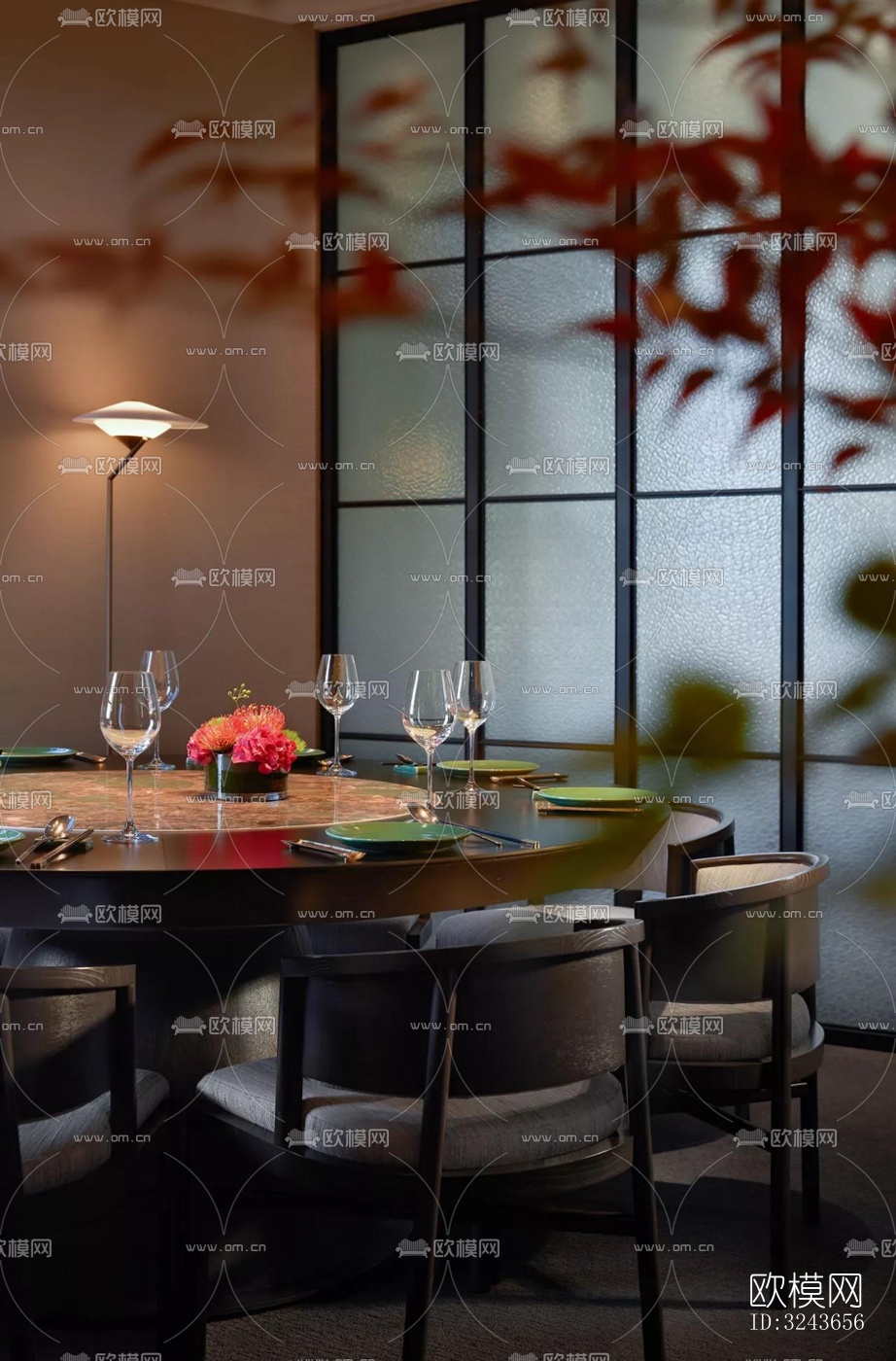现代西餐厅效果图下载（渲染图12）