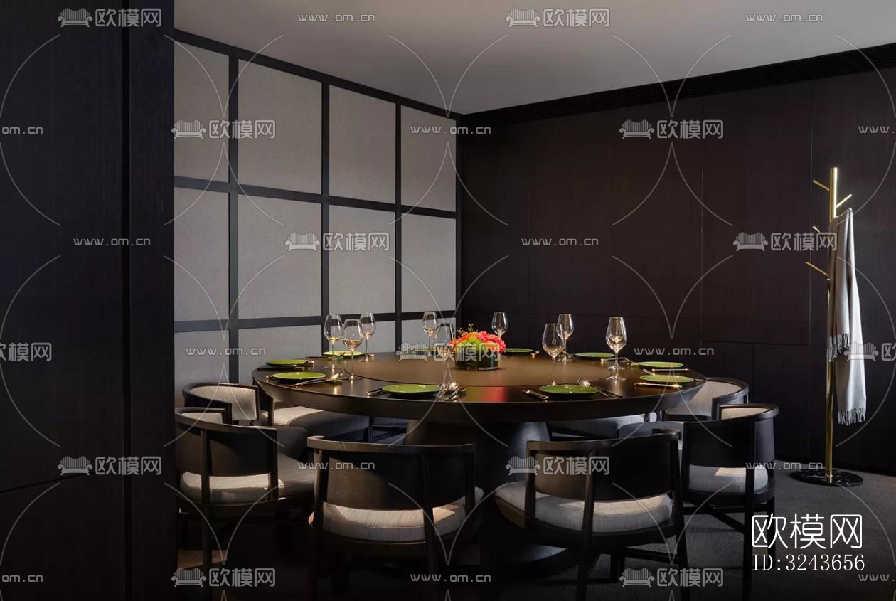 现代西餐厅效果图下载（渲染图11）