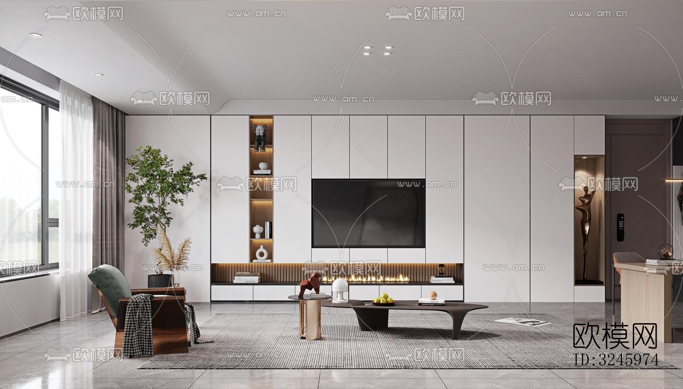 现代客餐厅效果图下载（渲染图14）