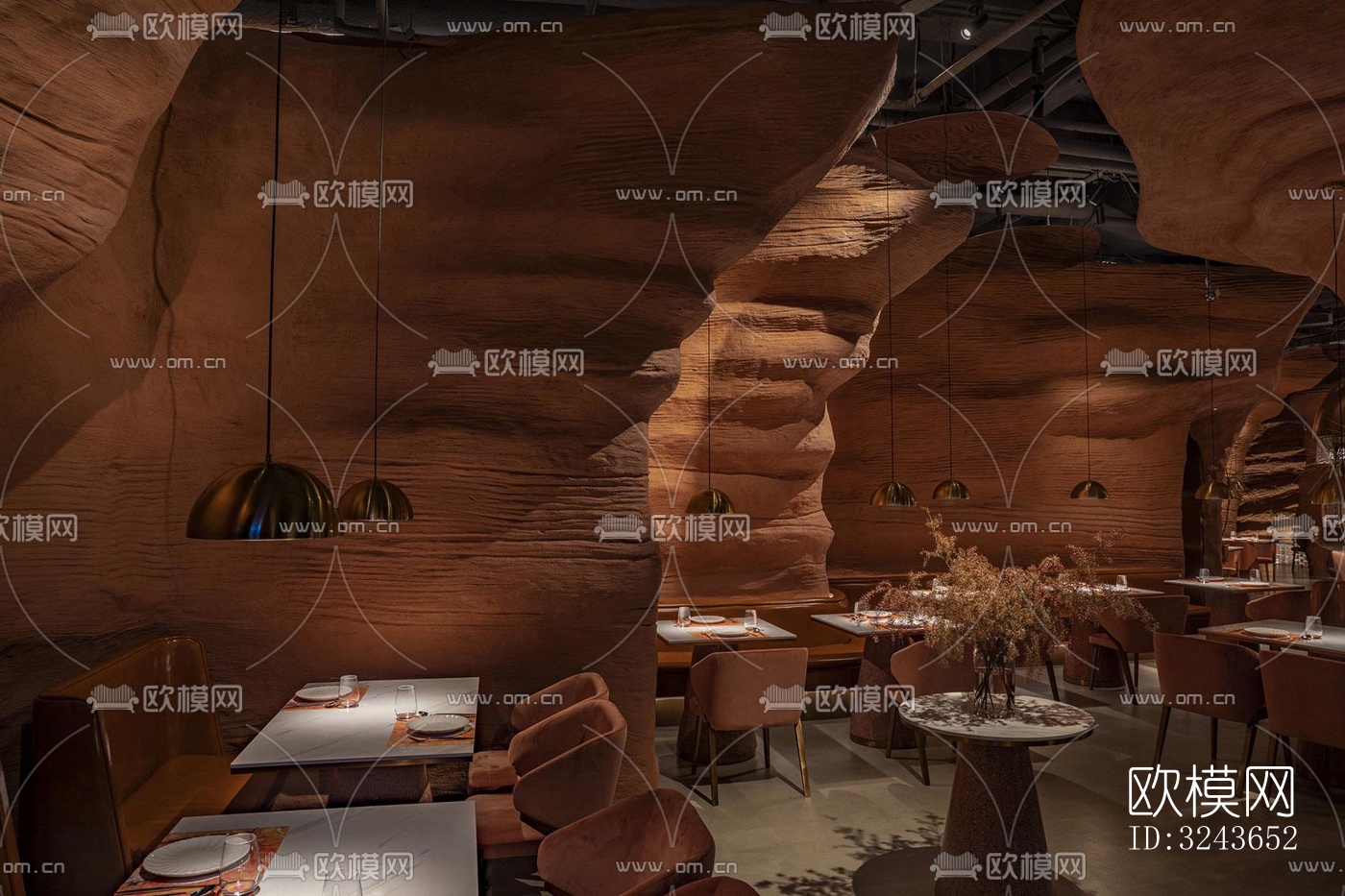 现代西餐厅效果图下载（渲染图6）