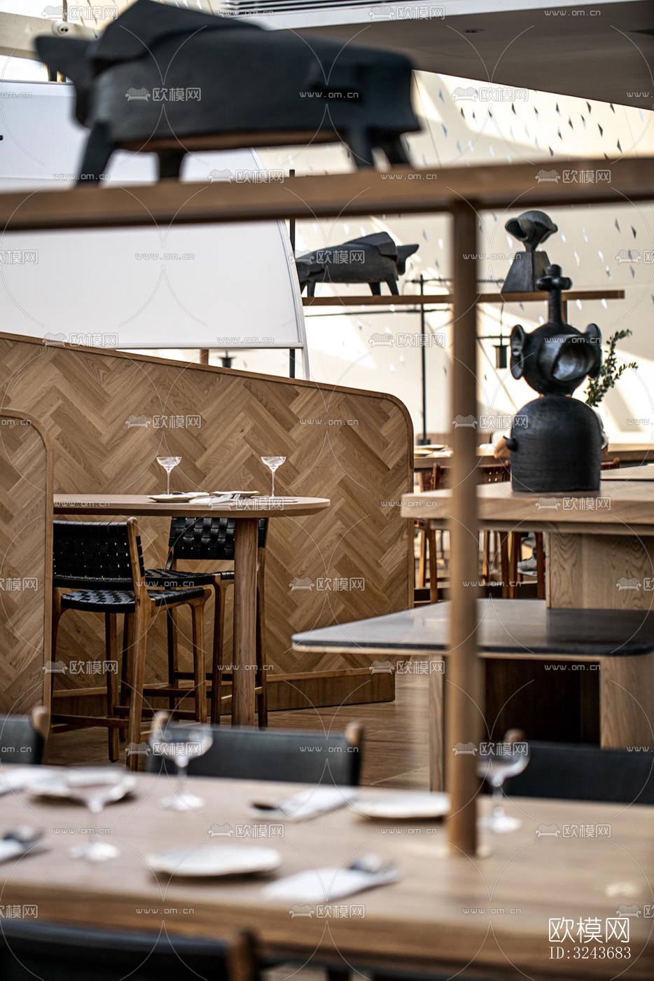 现代西餐厅效果图下载（渲染图14）