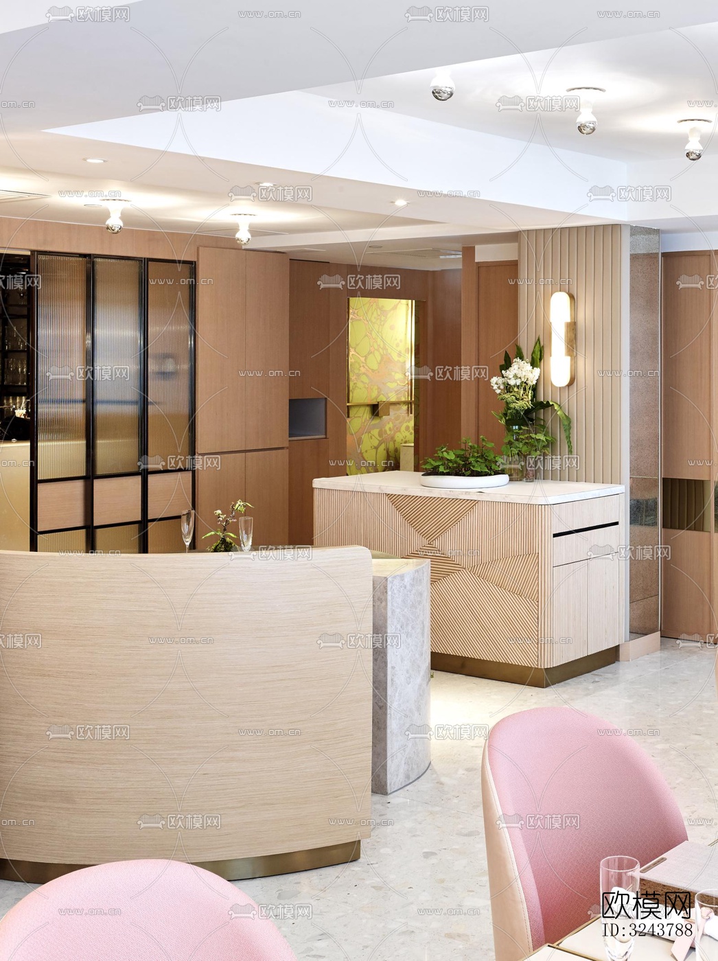 现代西餐厅效果图下载（渲染图5）