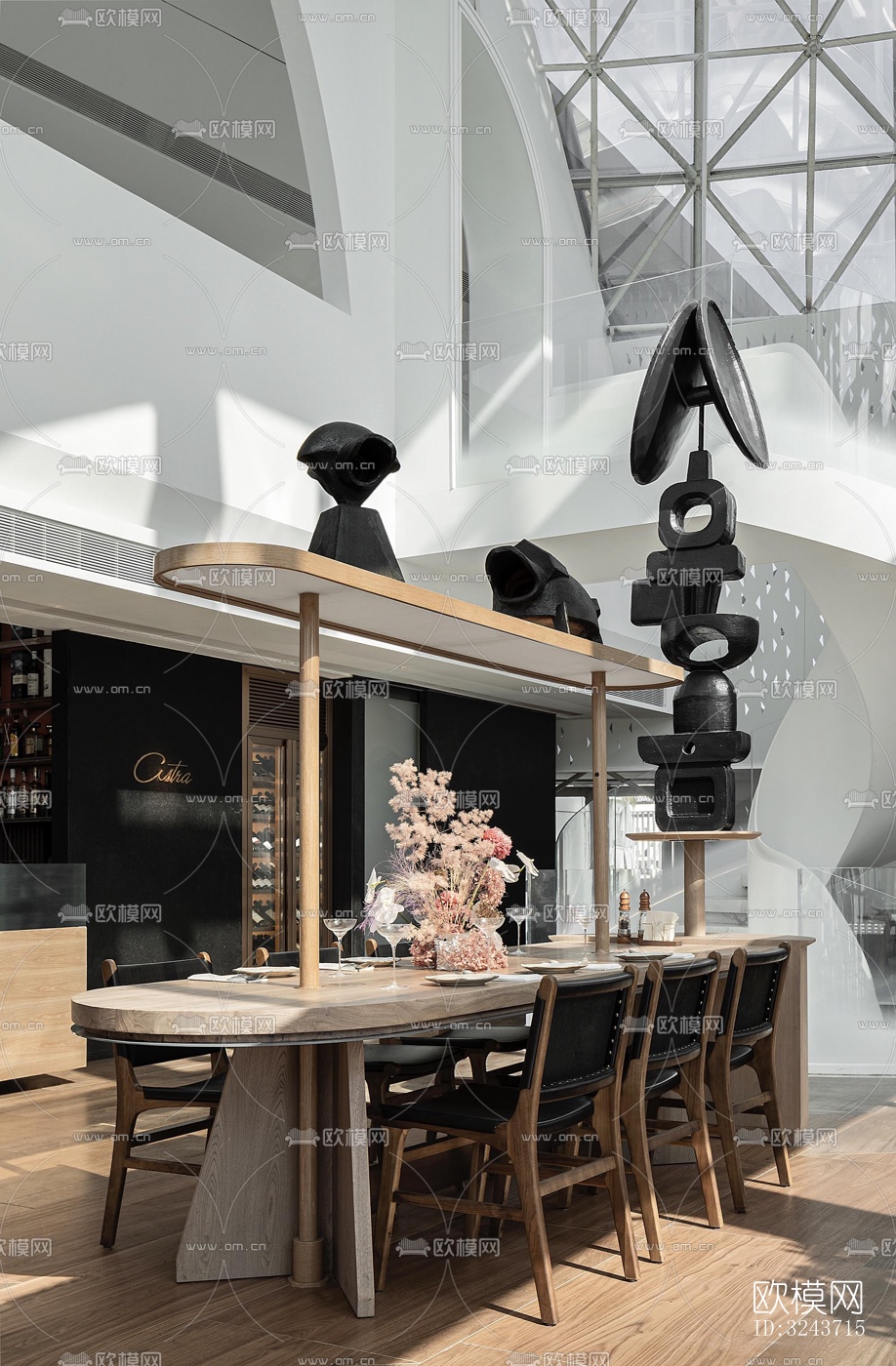现代西餐厅效果图下载（渲染图18）