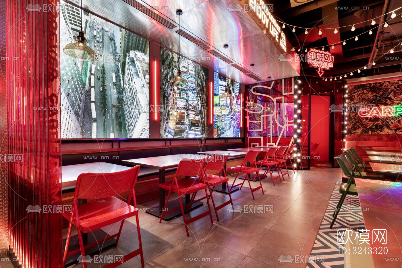 工业风火锅烤肉效果图下载（渲染图7）